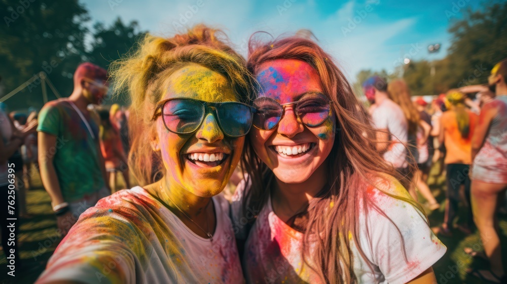 Holi color festival people celebrating