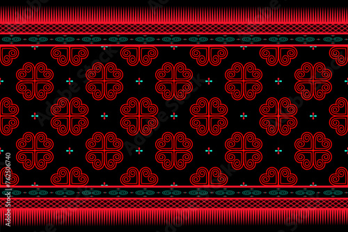 Ethnic pattern for decoration textiles Hmong style	heart