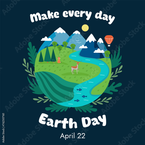 Happy Earth Day Banner. Illustration of  Happy Earth Day banner for celebrating environmental safety.