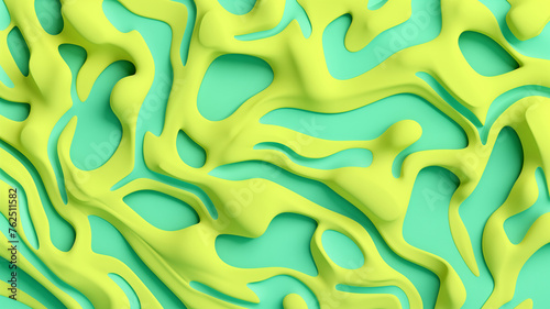 Fun, vivid neon yellow and cyan blue foam art background image