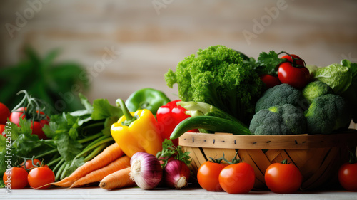 top view fresh vegetable on white background