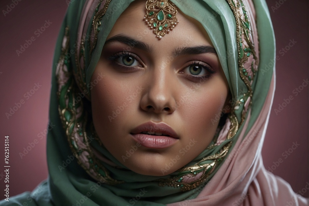 Close-up of an Arab Woman in a Hijab
