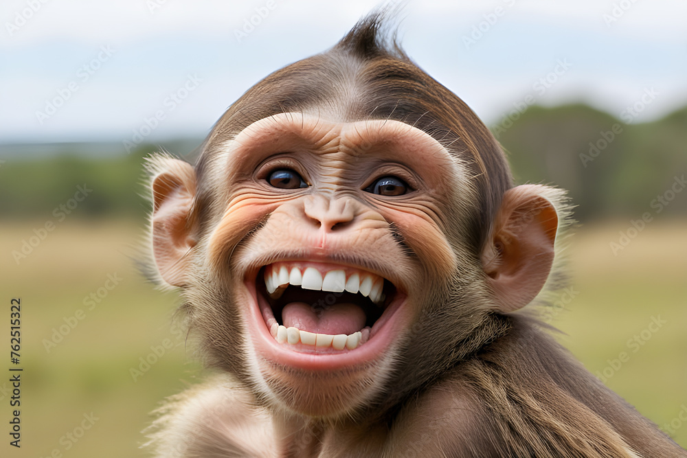 caricature of a very large toothy wide smile of a smiling monkey. A monkey with a white smile looks at the camera. Playground AI platform caricature of a very large toothy wide smile of a smiling monkey. A monkey with a white smile looks at the camera. Playground AI platform