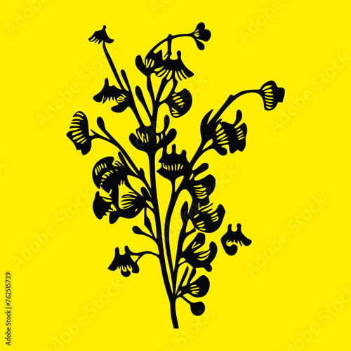 yellow flowers on a black