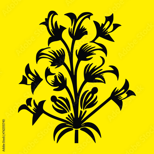 yellow flower isolated on black