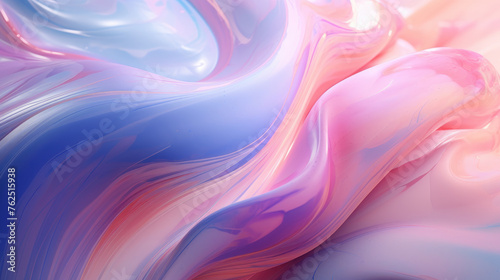 A colorful, abstract painting with a pink and blue swirl. The colors are vibrant and the brushstrokes are bold, creating a sense of movement and energy. The painting seems to be inspired by nature