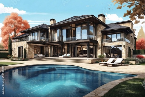 House with a Pool. Luxury house © alexx_60