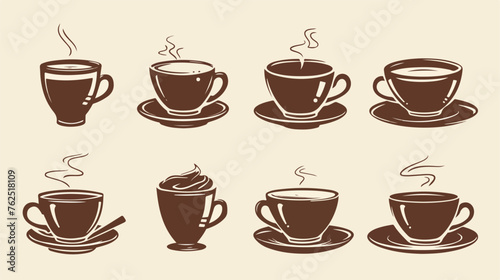 Monochrome cup of coffee icon vector illustration.