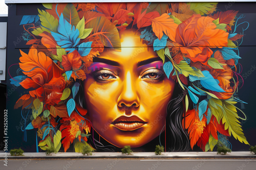 Fototapeta premium Explore the streets and discover the hidden gems of vibrant street art murals.