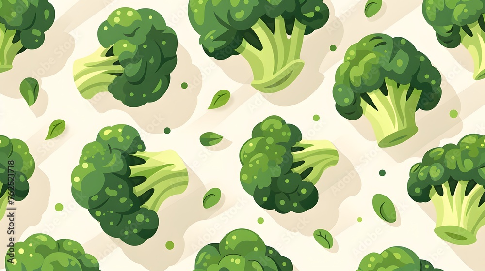 A Minimalistic Top View Illustration of Fresh Broccoli A Minimalistic Top View Illustration of Fresh Broccoli