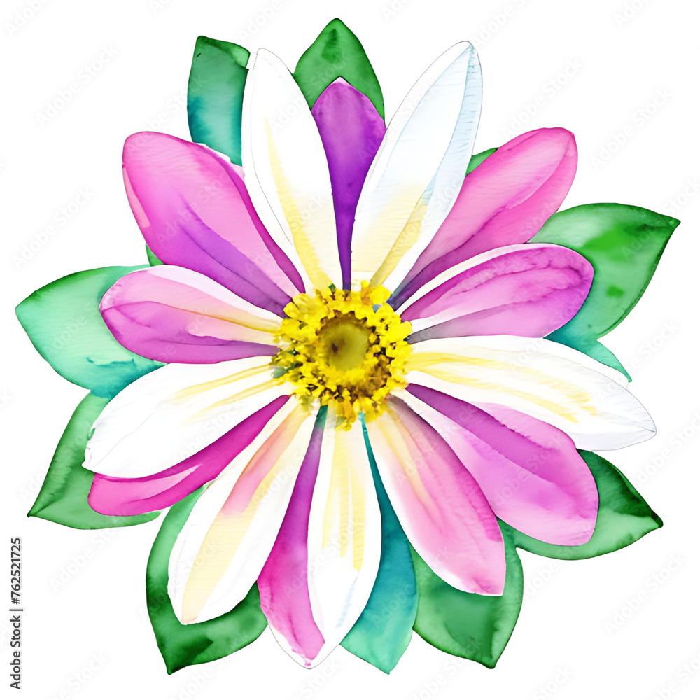Fototapeta premium Abstract Watercolor flower clipart Perfect for Pattern design or Design Template. Generative AI. V57