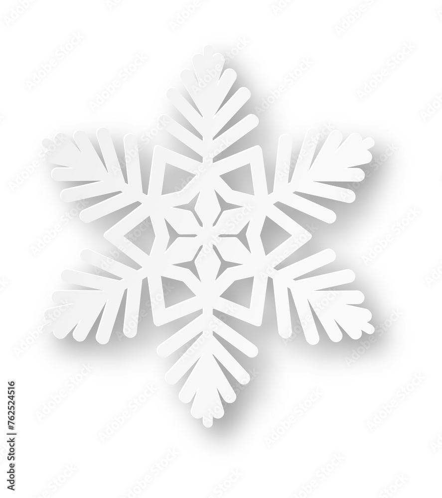 Snowflake star decoration. Papercut ice crystal element