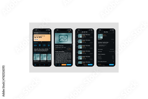Ecommerce app user interface for android and ios.