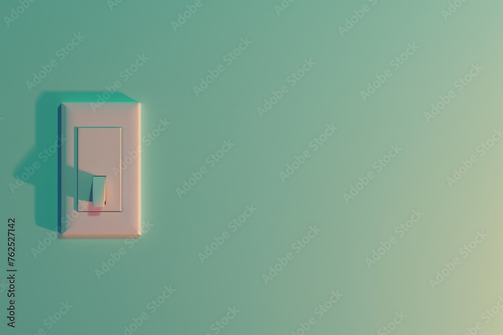 Light switch on teal wall with shadow. Light switch on teal wall with shadow.