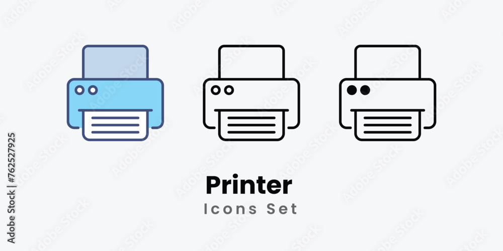 Printer icon thin line and glyph vector icon stock illustration Printer icon thin line and glyph vector icon stock illustration