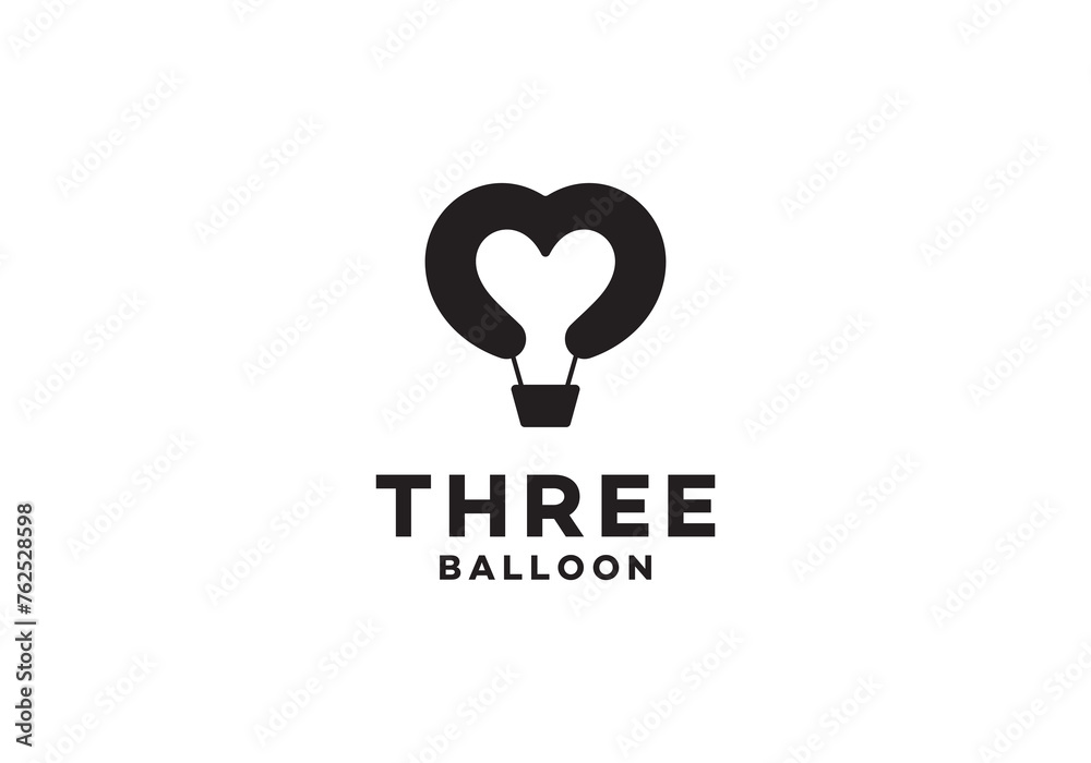 love with hot air balloon logo. adventure, travel, holiday symbol design love with hot air balloon logo. adventure, travel, holiday symbol design