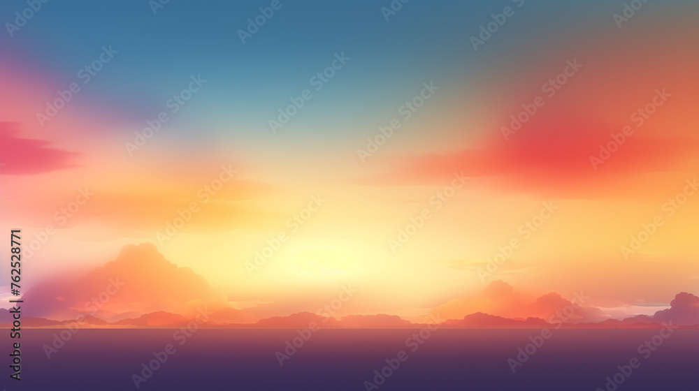 A Serene and Colorful Sunset Sky with Soft Cloud Formations