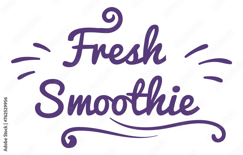 Fototapeta premium Fresh smoothie lettering. Drink menu calligraphy label