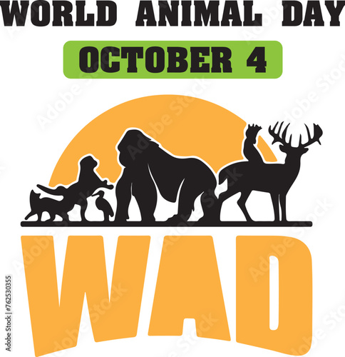 world animal day october 4 background template vector