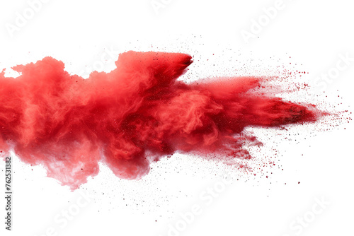 Launched red powder isolated on transparent background With clipping path. cut out. 3d render