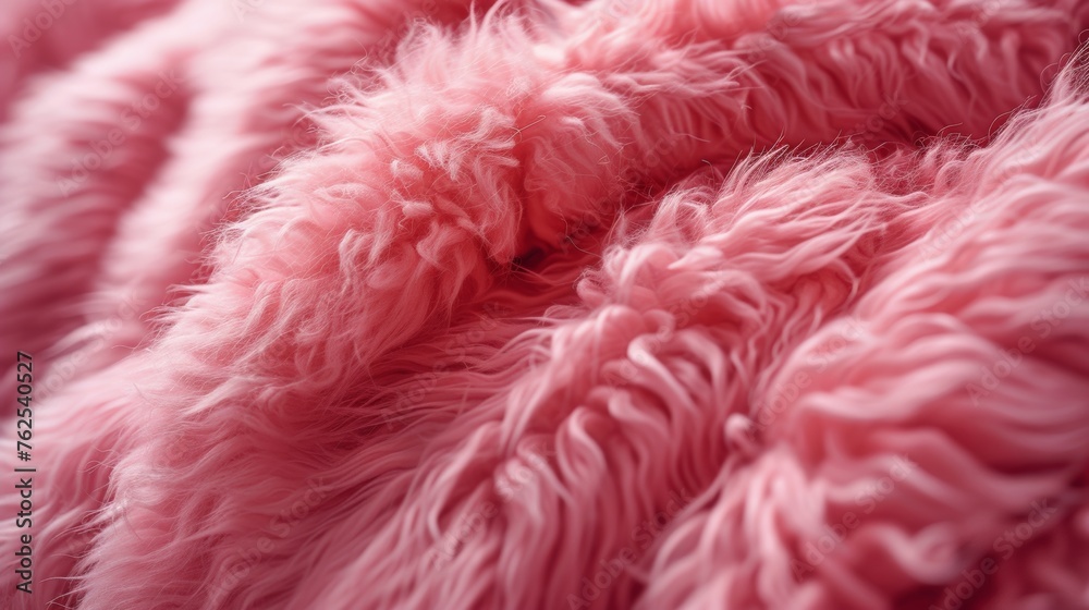 Close Up of a Pink Fluffy Blanket
