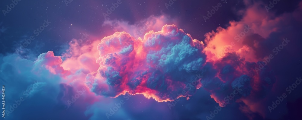 Pink and Blue Clouds Intersecting in the Sky