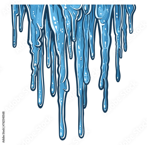 Hanging icicles with snow 
