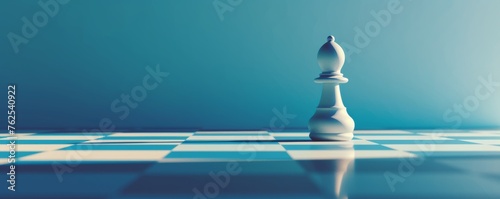 White Chess Piece on Blue and White Checkered Board