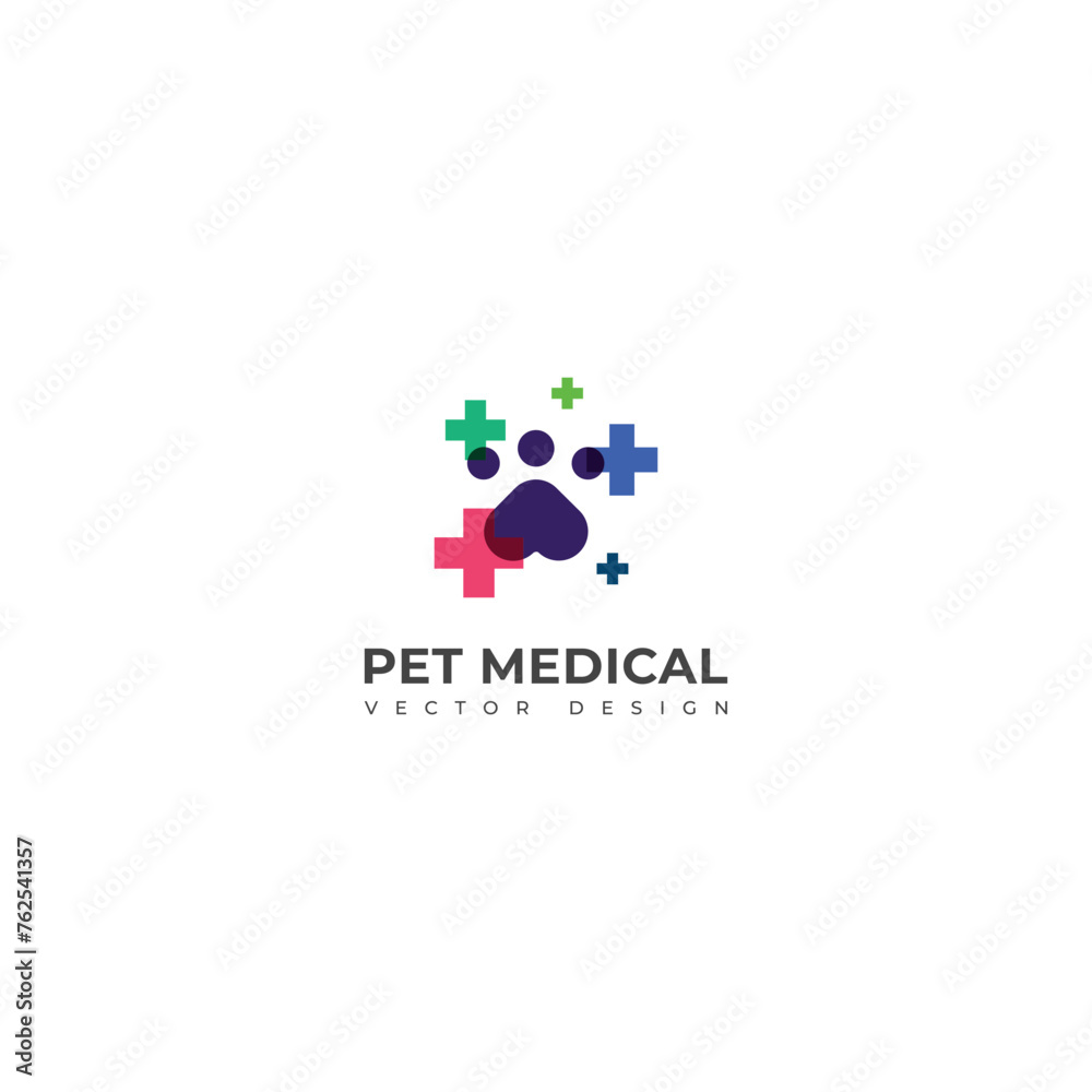 Creative pet medical care logo design.