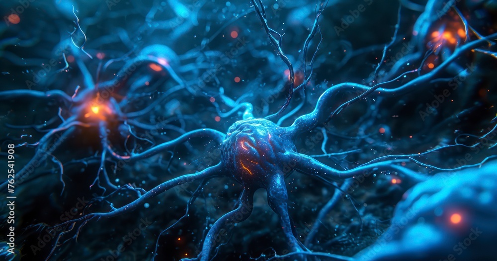 The Mysteries of Neuronal Networks and Their Implications in Medical Science - obrazy, fototapety, plakaty 