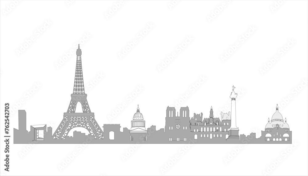 Paris city land vector illustration design