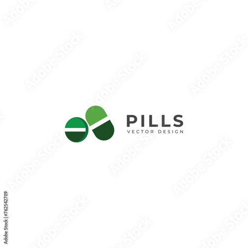 Creative pills vector logo design.
