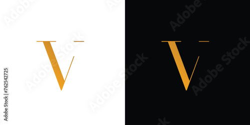 Simple and luxury V logo design photo