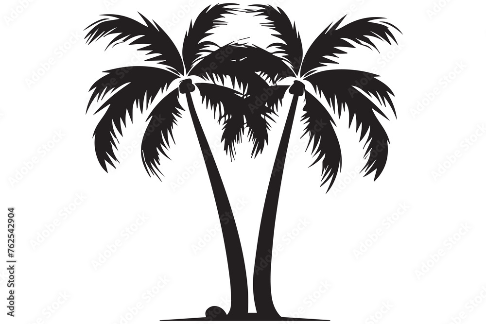 Silhouette of palm trees White background Illustration Silhouette of palm trees White background Illustration