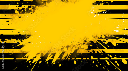 Black and yellow halftone background with grunge