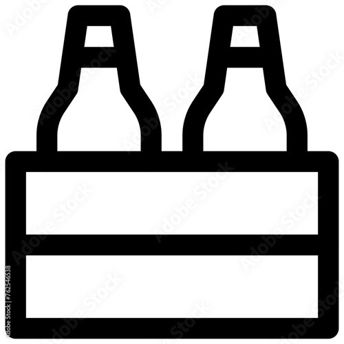 Beer box. Editable stroke vector icon.
