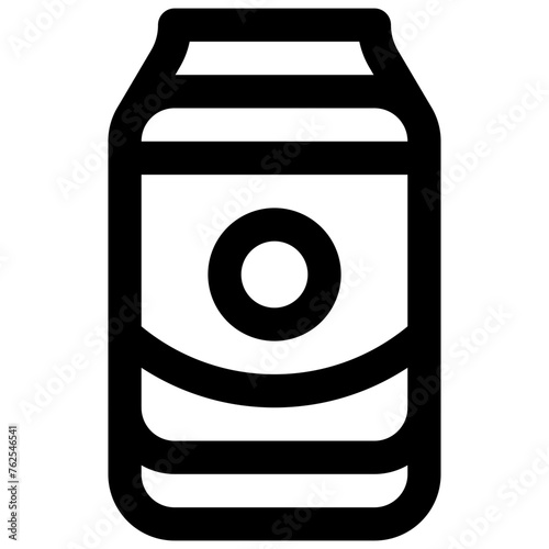 Beer can. Editable stroke vector icon.
