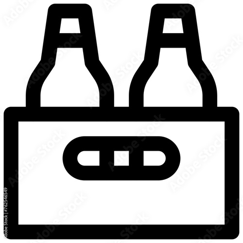 Beer crate. Editable stroke vector icon.
