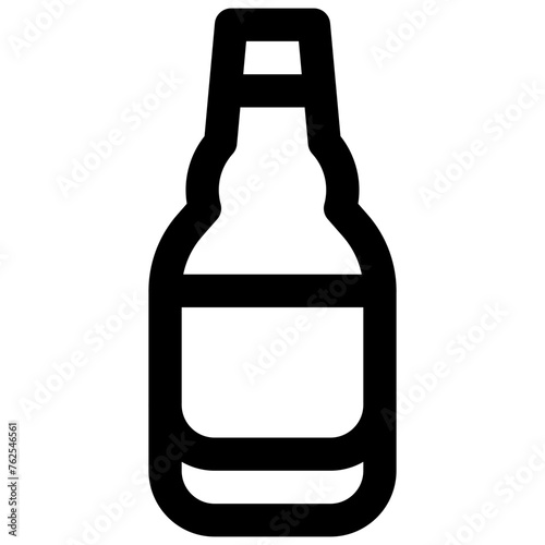 Bomber beer bottle. Editable stroke vector icon.
