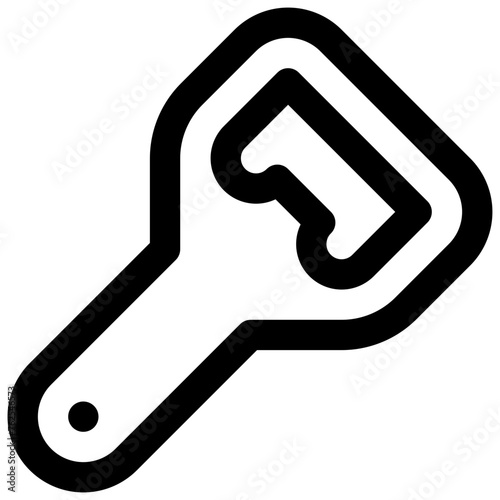 Bottle opener. Editable stroke vector icon.
