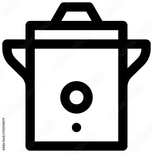 Brewing kettle. Editable stroke vector icon.
