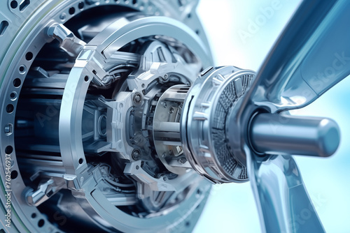 Close-up of wheels and gears in an industrial setting