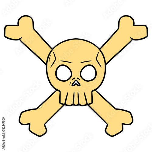 skull and crossbones illustration hand drawn isolated vector