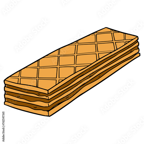 chocolate wafer illustration hand drawn isolated vector