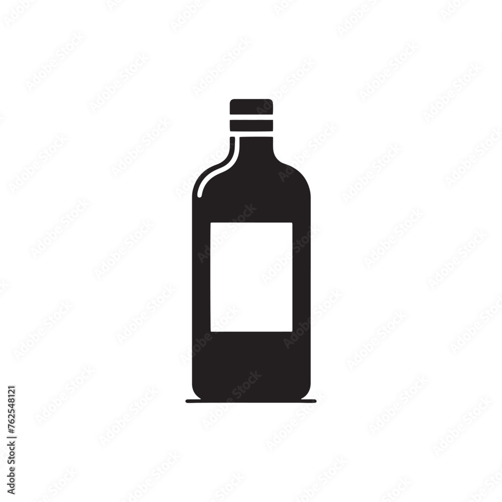 Bottle Silhouette: Vector Bottle Capturing Elegance, Mystery, and Refinement in Minimalist Design. Bottle Silhouette: Vector Bottle Capturing Elegance, Mystery, and Refinement in Minimalist Design.
