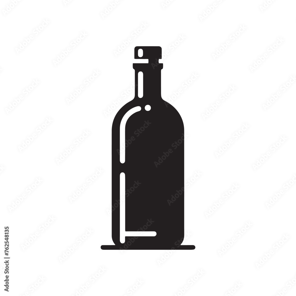 Bottle Silhouette: Vector Bottle Capturing Elegance, Mystery, and Refinement in Minimalist Design. Bottle Silhouette: Vector Bottle Capturing Elegance, Mystery, and Refinement in Minimalist Design.