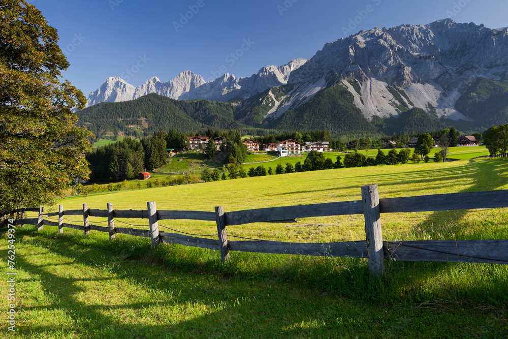 Dachstein, Zaun, Felder, Ramsau am Dachstein, Steiermark, Österreich