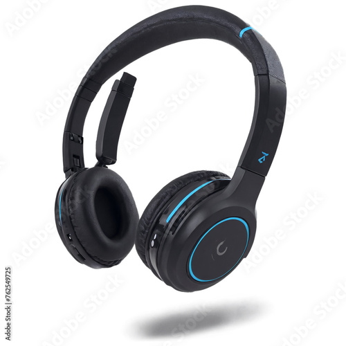 modern black headphones  isolated on transparent background