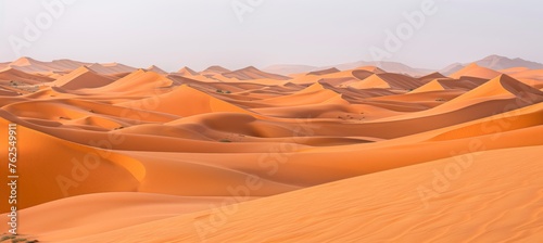 Enchanting sahara desert landscape in egypt with rolling sand dunes creating mesmerizing scenery