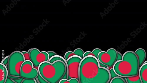 Heart Shaped Bangladesh Flag, Animation. Full HD 1920×1080. 05 Second Long. photo